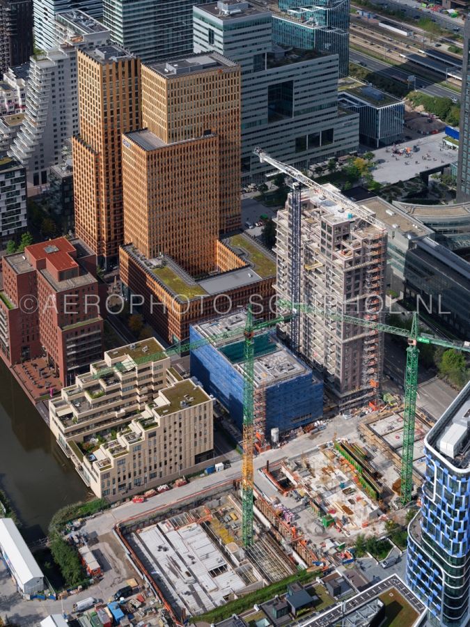 luchtfoto |  Amsterdam,  de bouw van the George en the Gustav en Xavier aan de Zuidas
 opn. 25/09/2018